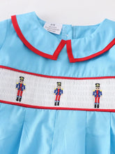 Load image into Gallery viewer, Christmas nutcracker smocked romper
