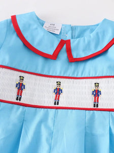 Christmas nutcracker smocked romper