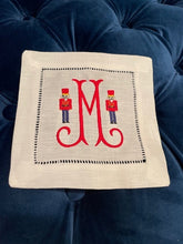 Load image into Gallery viewer, Nutcracker Monogram Embroidered Cocktail Napkins (set of four)
