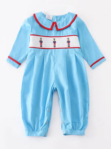 Christmas nutcracker smocked romper