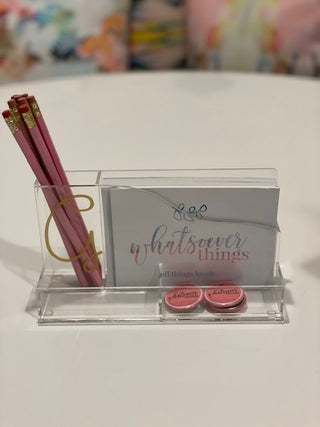 Acrylic Desk Organizer with 4x6 Paper Pad (includes paper)-Office Supplies-[product_category]-Whatsoever Things