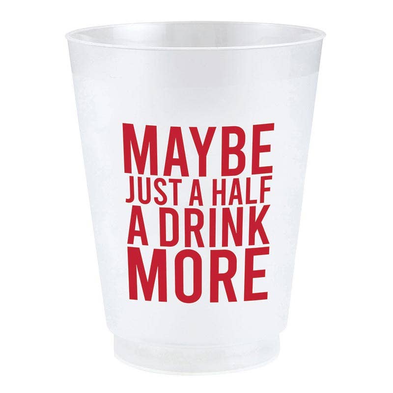'Half a Drink More' Frosted Cups, Set of 8