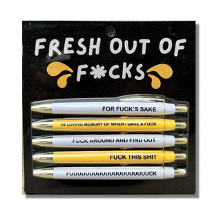 'Fresh out of Fucks' Pen Set-Office Supplies-[product_category]-Whatsoever Things
