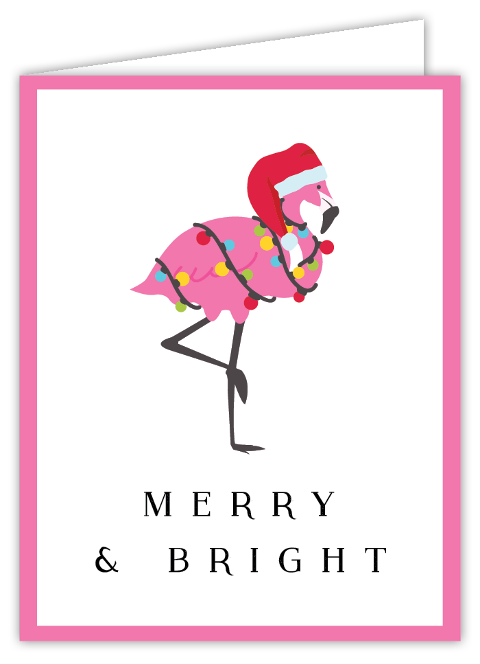 Merry Christmas Flamingo Greeting Card