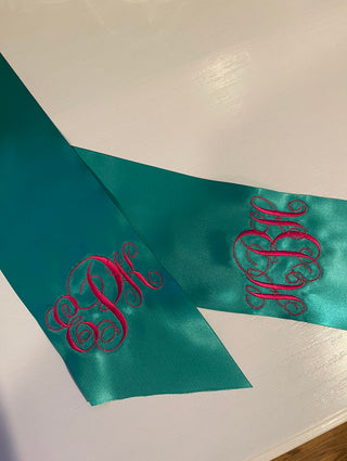 Monogrammed Bouquet Sash-Sashes-[product_category]-Whatsoever Things