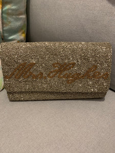 Personalized Beaded Foldover Cluth (Four Week Delivery)