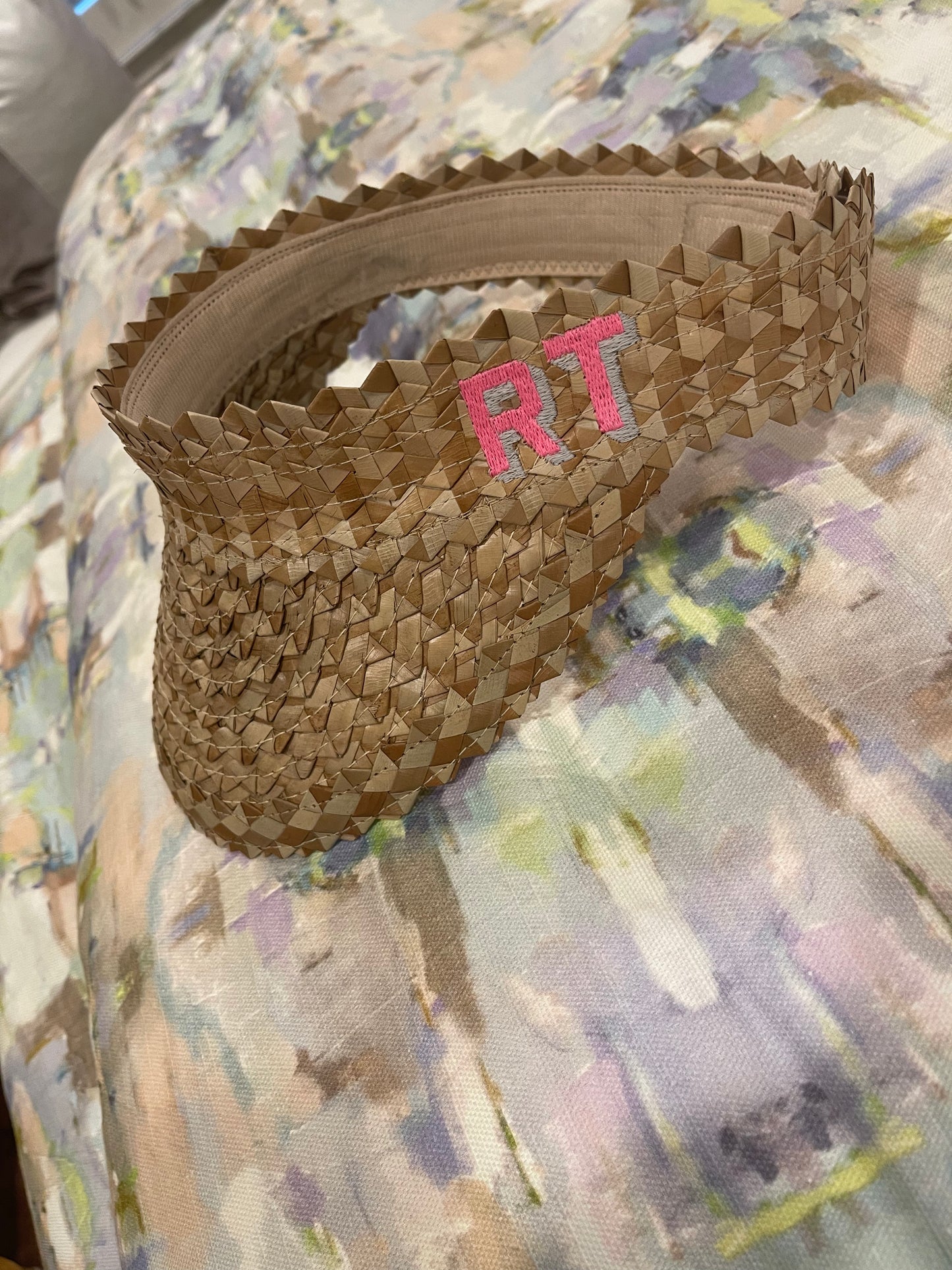 Monogrammed Straw Visor