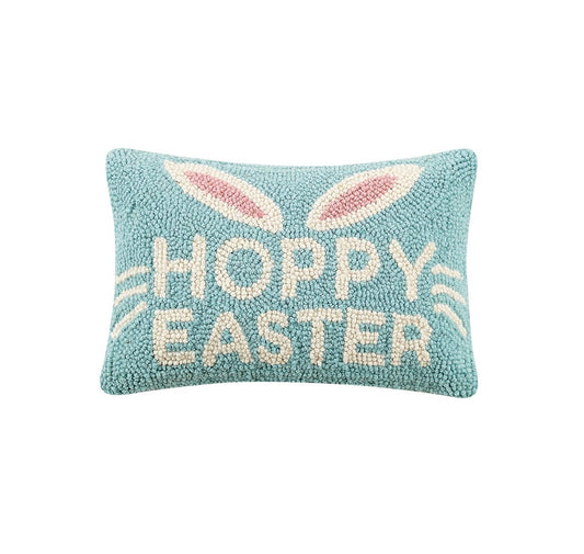 Hoppy Easter wool hook pillow