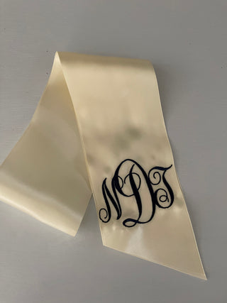Monogrammed Bouquet Sash-Sashes-[product_category]-Whatsoever Things