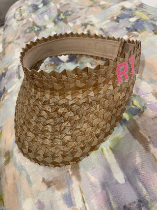 Monogrammed Straw Visor-Hat-[product_category]-Whatsoever Things