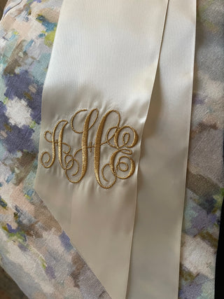 Monogrammed Bouquet Sash-Sashes-[product_category]-Whatsoever Things