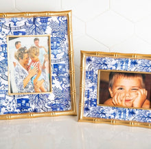 Load image into Gallery viewer, Garden Party Frame - Blue, White and Gold - 4*6
