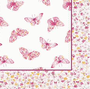 Pink Butterfly - Cocktail Napkins - pack of 20
