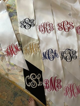 Monogrammed Bouquet Sash-Sashes-[product_category]-Whatsoever Things