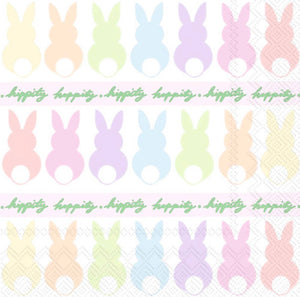Bunnies in a row - Cocktail Napkins - pack of 20