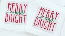Load image into Gallery viewer, Merry &amp; Bright Embroidered Guest Towel
