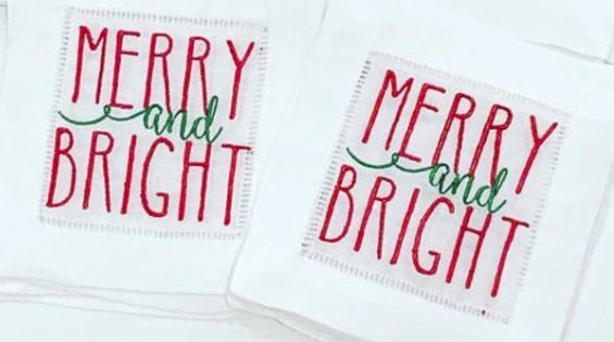 Merry & Bright Embroidered Guest Towel