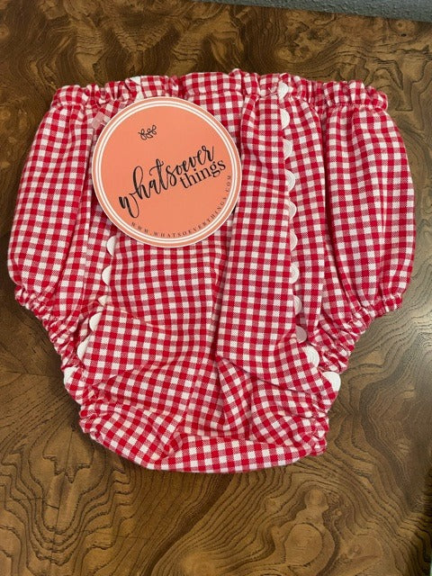 Gingham Diaper Covers with Ric Rac
