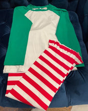Load image into Gallery viewer, Kids Striped Christmas PJ&#39;s with Monogram
