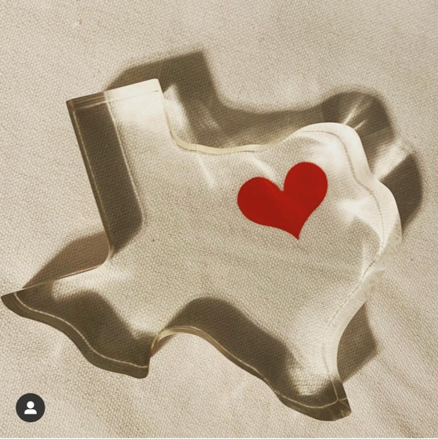 I Love Texas Acrylic Paperweight