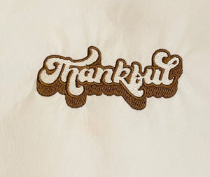 Thanksgiving "Thankful" Embroidered Guest Towel